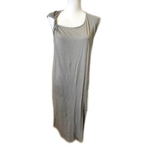 FP Beach Sleeveless Twist Strap Gray Cotton Maxi Dress Cover-up, XS
